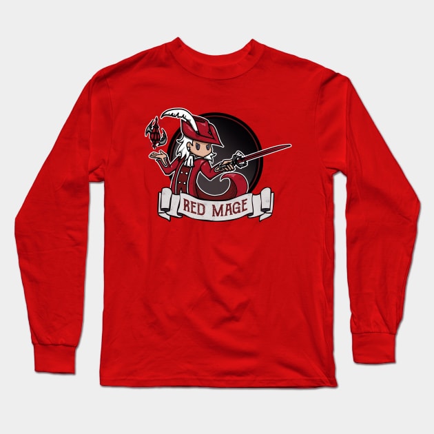 Red Mage Long Sleeve T-Shirt by AlexRoivas